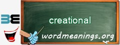 WordMeaning blackboard for creational